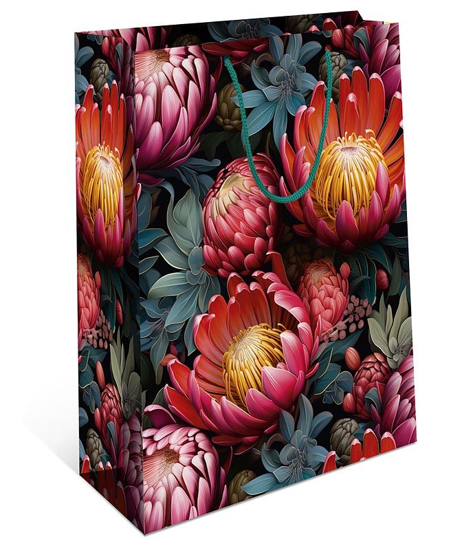 Пакет подар. бумажн. 26*32*10 см, 130гр/м2  Цветы