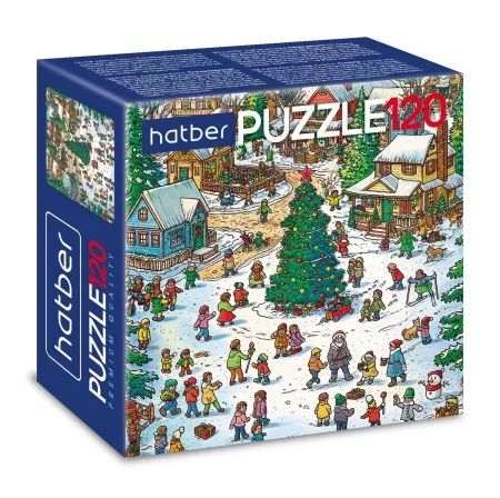 Пазлы   120 элементов  150*150мм. "Новогодние забавы" Premium