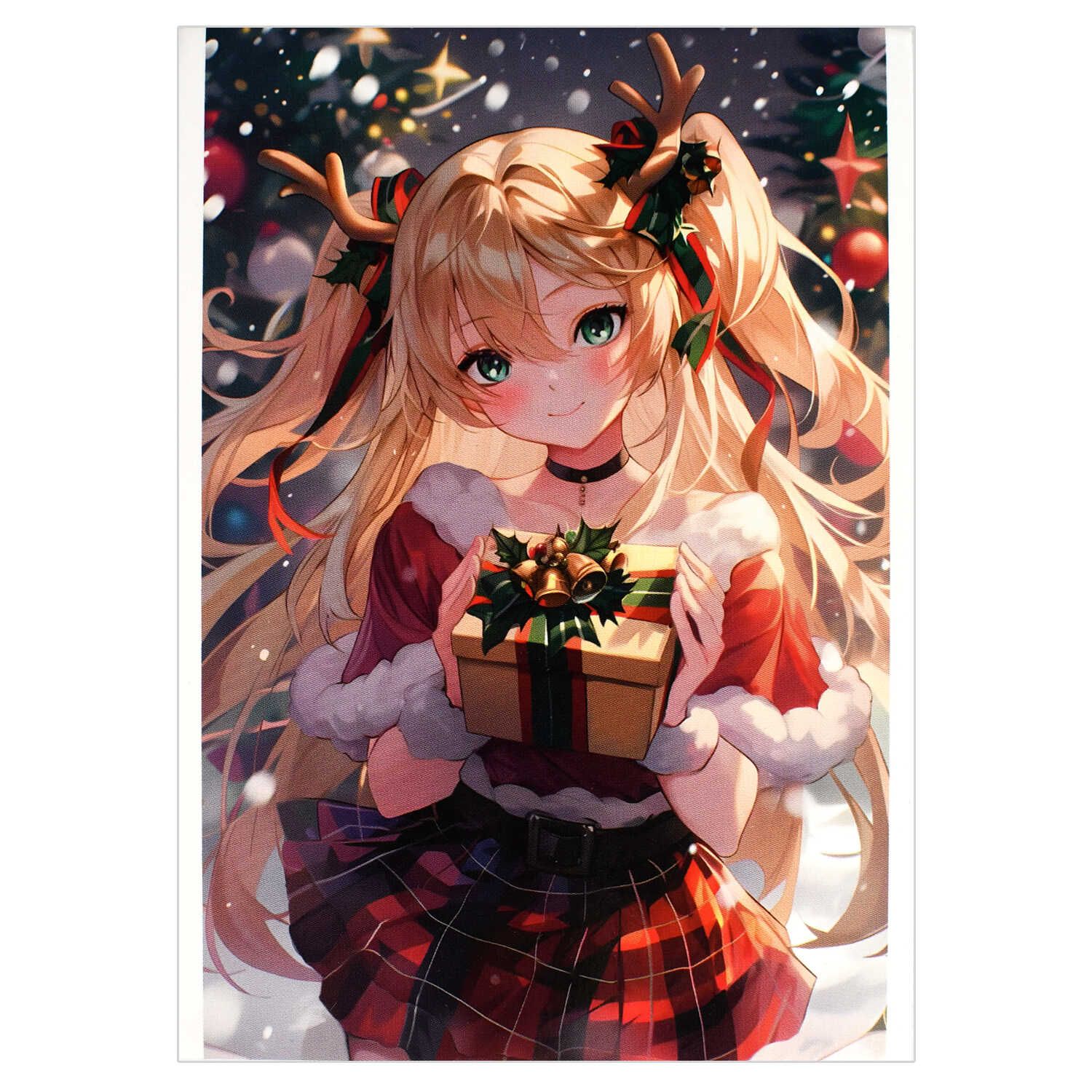 Блокнот А6  40л скоба "Новогоднее аниме" кл.