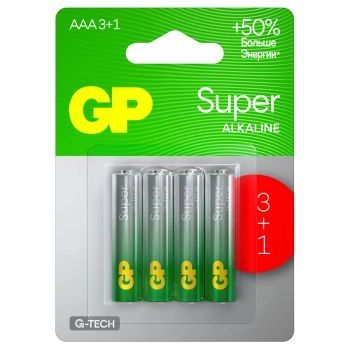 Батарейка LR-03 (ААА) GP Super Alkaline, в блистере, (промо 3+1), цена за 1 шт