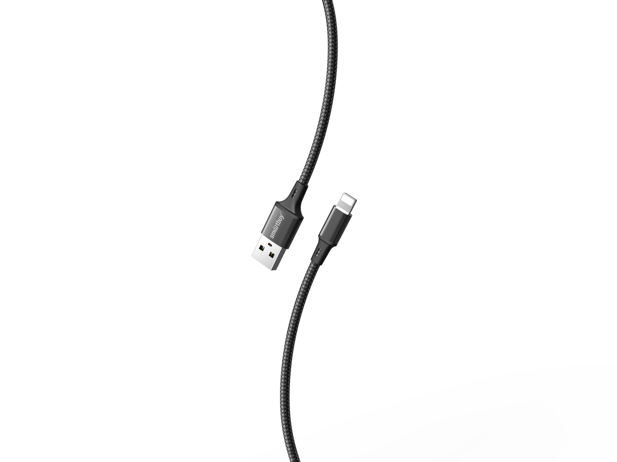 Кабель Smartbuy S14 Lightning для зарядки и передачи данных, черный, 3А, 1м