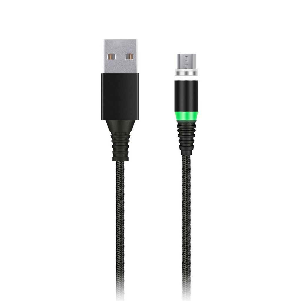 Кабель Smartbuy MicroUSB для зарядки, черный, 2А, 1м, с магнитным наконеч.