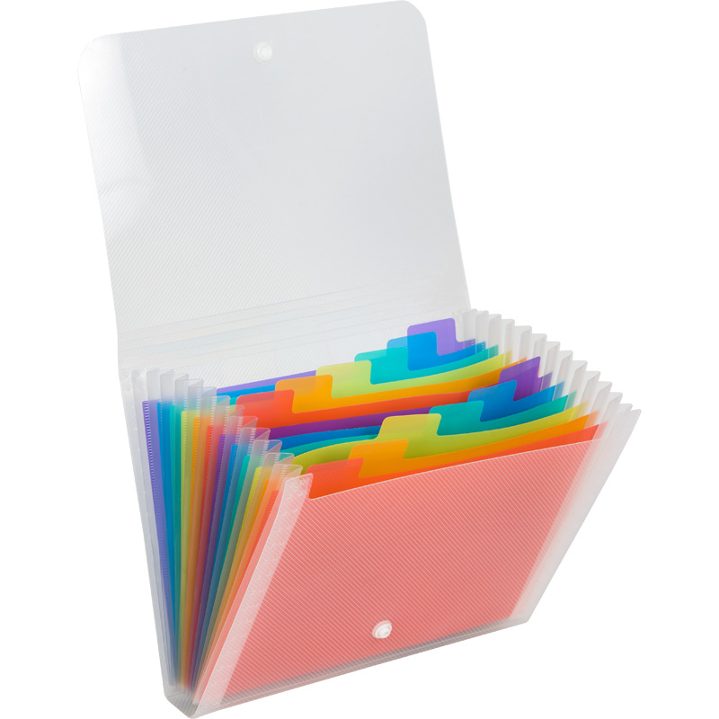 Папка 13 отд. на кнопке 230*175мм "Stripe" , с цв.отделениями