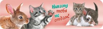 Закладка картонная 45*166мм "Кот и кролик" блёстки