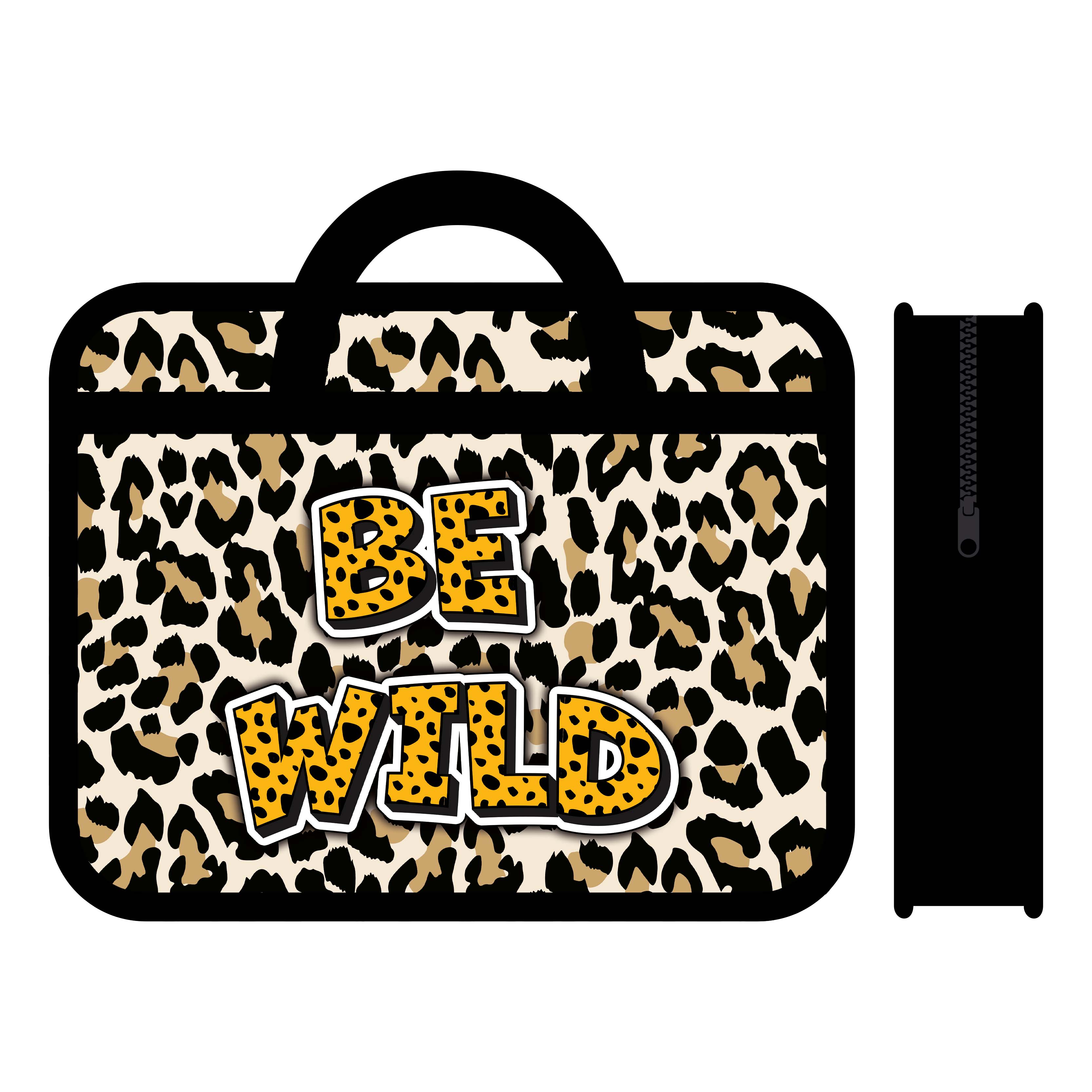 Папка А4 (330*260*75) с ручками, молния, пластик "Be wild"