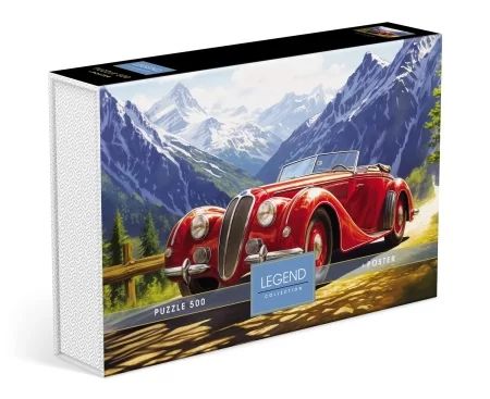 Пазлы  500 элементов  480*330мм. "LEGEND. Авто в горах" + постер, в подар.уп-ке