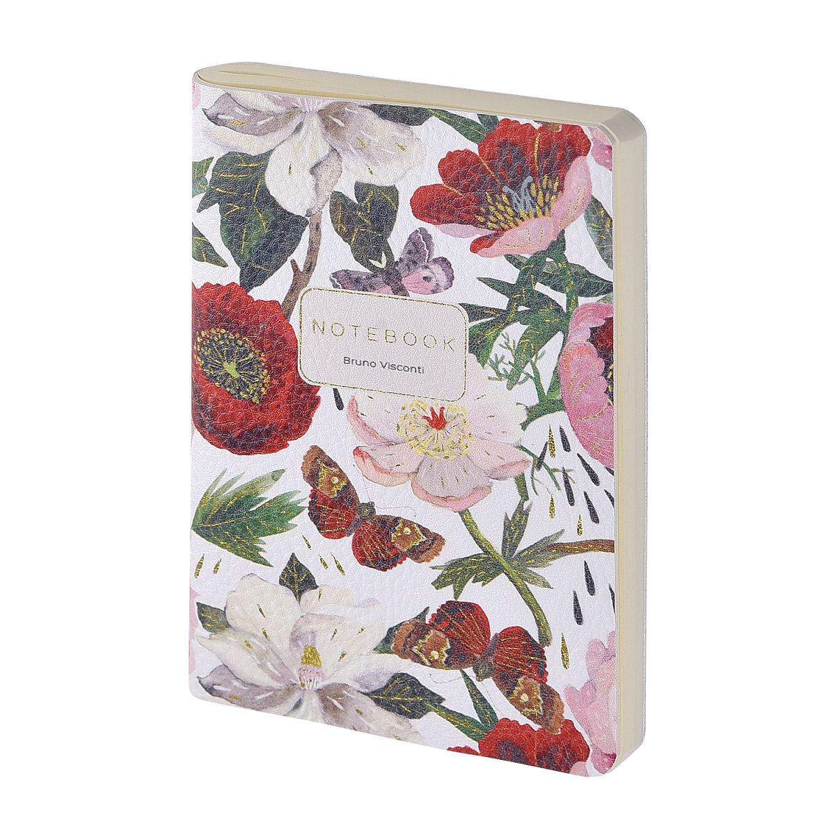 Записная книжка А6  60л. кож.зам., мягк.пер. "Пионы" лин.