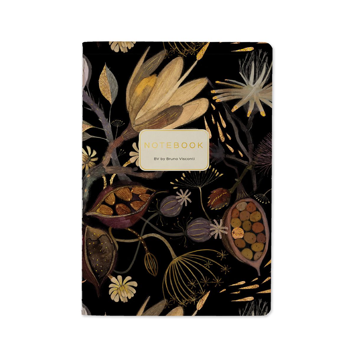 Записная книжка А5  40л. сшивка, обл.картон "Ночные цветы" кл.