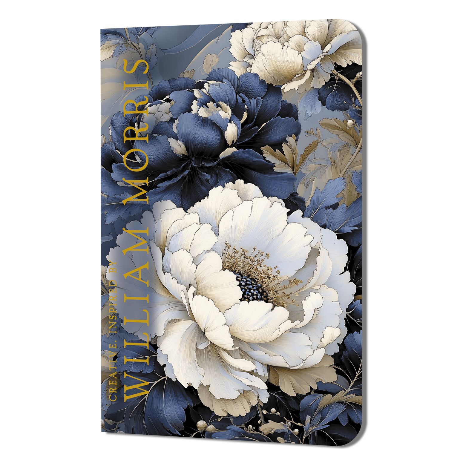 Записная книжка 130*210мм  32л. картон, скоба "Creative. Inspired by William Morris. Пионы" лин.