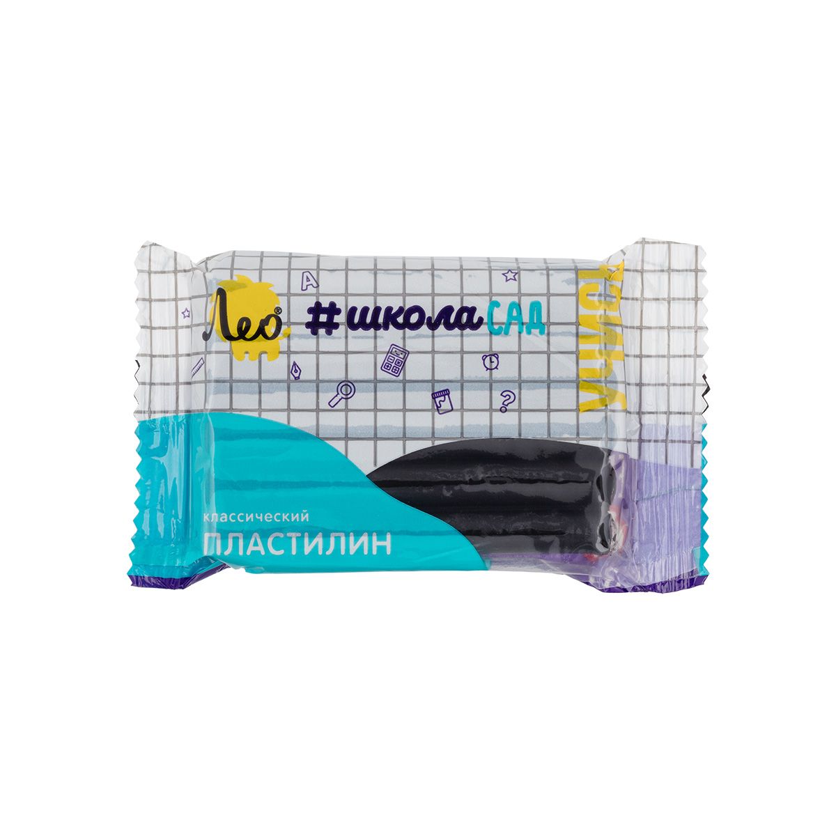Пластилин классический  50 гр "Учись" черный