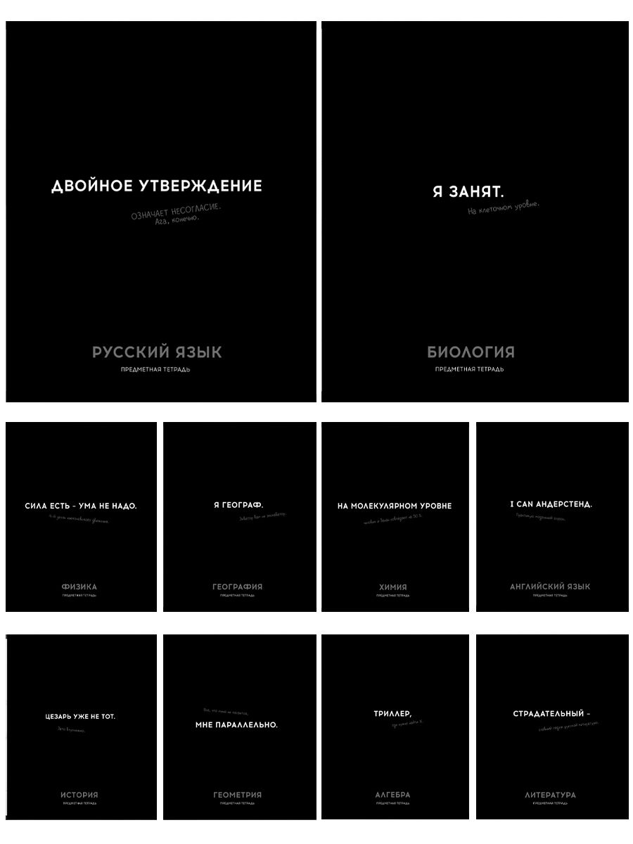Комплект предметных тетрадей "Остроумие и отвага" 10 шт в упаковке, обл.мел.бум., 48л., бел.100%