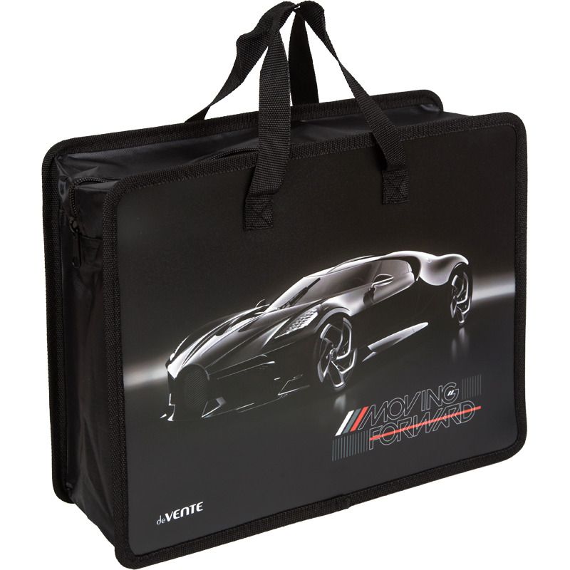 Папка А4 (335*260*100) с ручками, молния, пластик" Luxury Car"