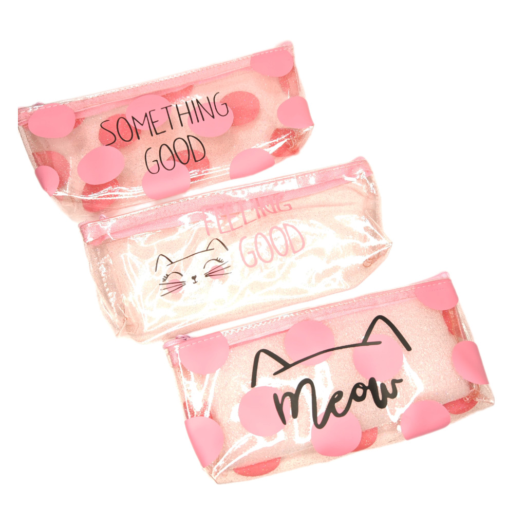 Пенал косметичка "Meow" ПВХ 19,5*8,5 см, ассорти дизайнов