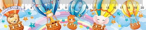 Закладка картонная 50*216мм "Звери" линейка