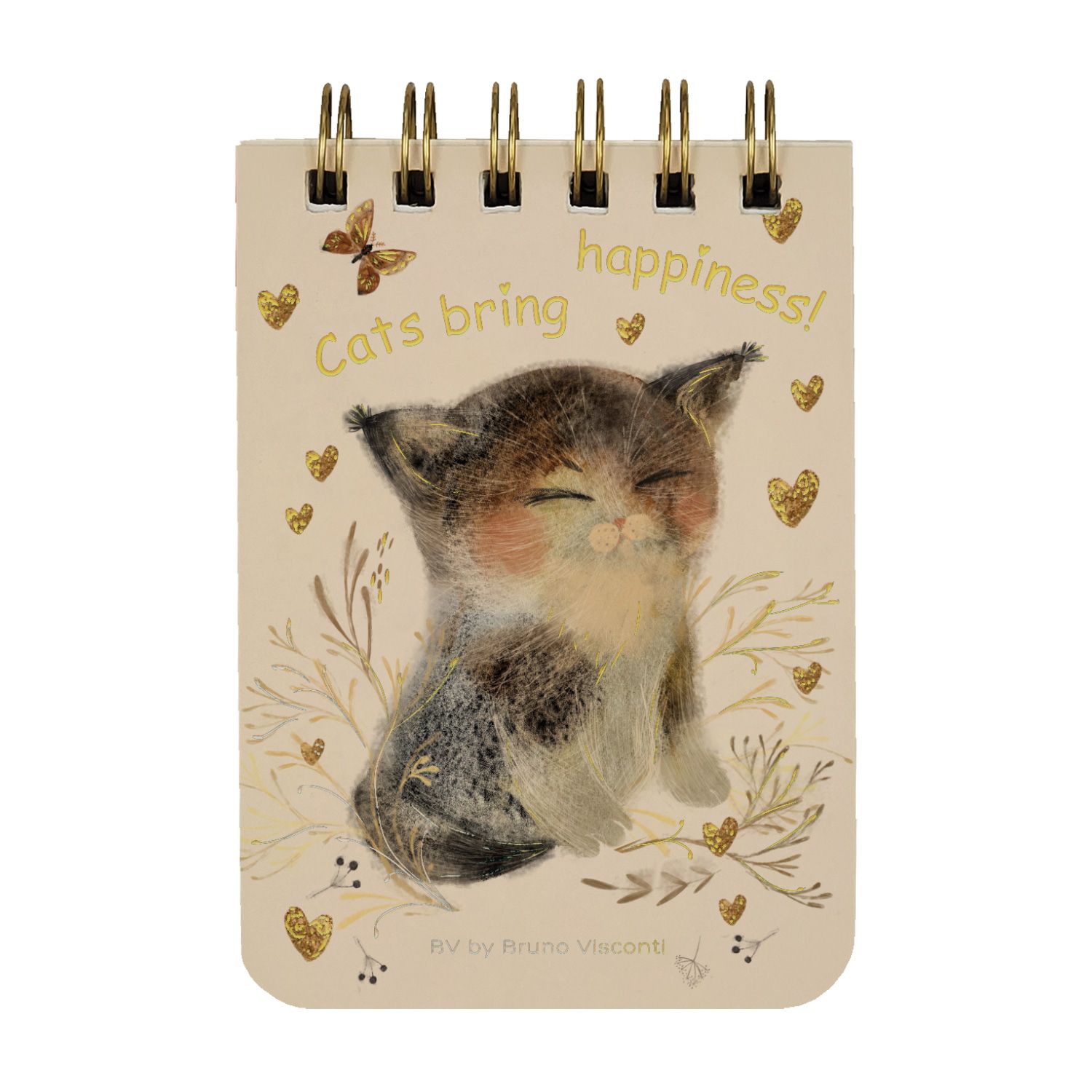 БЛОКНОТ НА ГРЕБНЕ «CUTE JOURNAL» A7, BV, 100 Л. "МИЛЫЙ КОТЕНОК" ЛИНЕЙКА