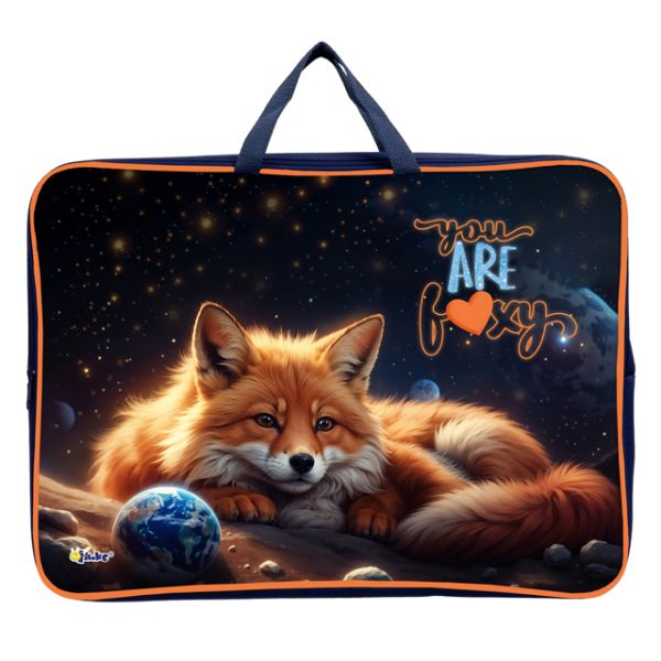 Папка А3 (475*345*75) с ручками, молния, ткань "Cosmo fox"
