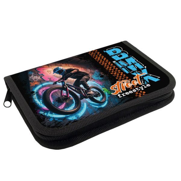 Пенал 1 отд. с 1-ой откид.пл. (190*130*27) молния, лам.картон "BMX street"