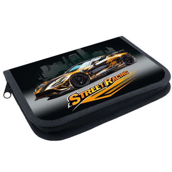 Пенал 1 отд. с 1-ой откид.пл. (190*130*27) молния, ткань "Street race"