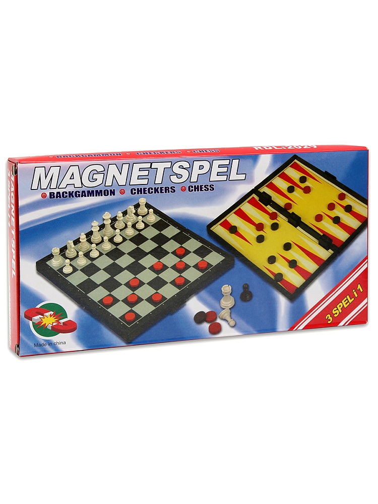 Игра 3в1 шахматы, шашки, нарды магнитные, пластиковые, поле 24см