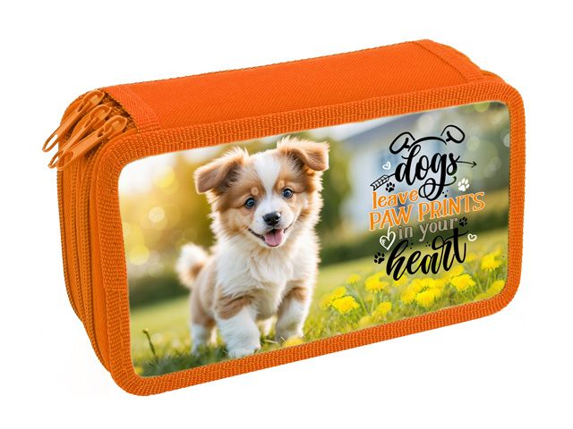 Пенал 3 отд. (190*110*63) молния, лам.картон "Забавный щенок"