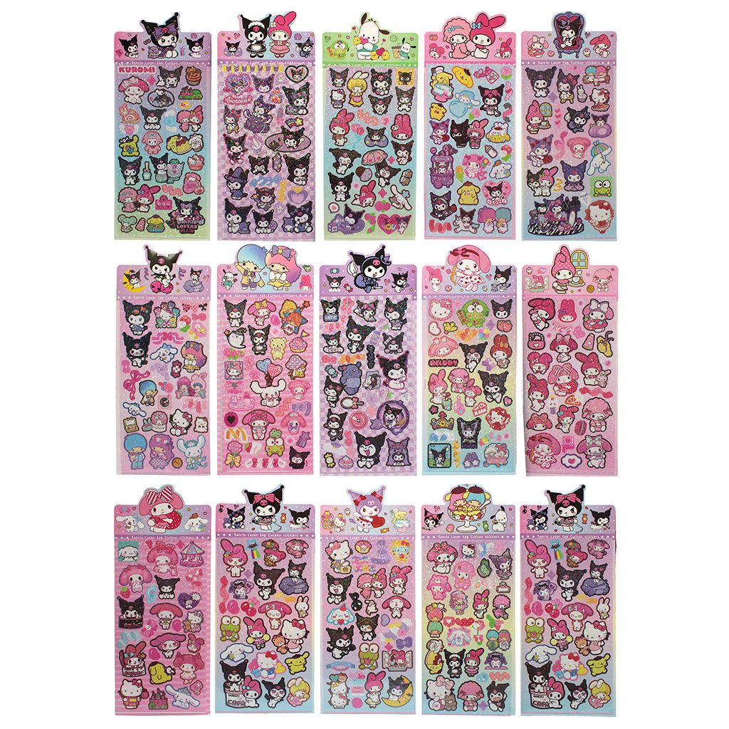 Наклейки голографические 10*24см "Sanrio Kuromi и друзья"