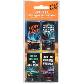 Набор закладок магнитных  4шт., "Fast Or Last" 25*56,6мм