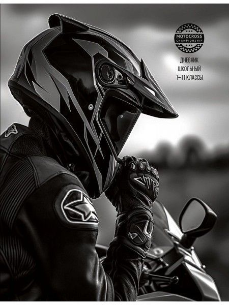 Дневник универсальн. обл. 7БЦ "Мотоциклист в черном" глянц.лам., 40 л.