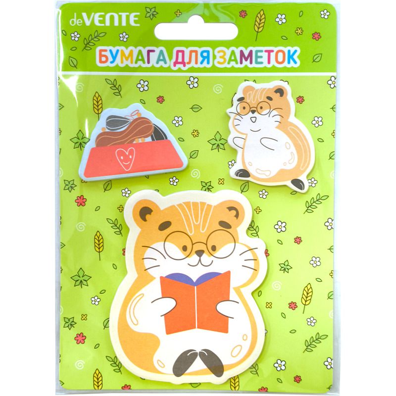 Набор бумаги с липким краем "deVENTE. Hamster" 40x40 мм и 70x70 мм, 3x20 л.