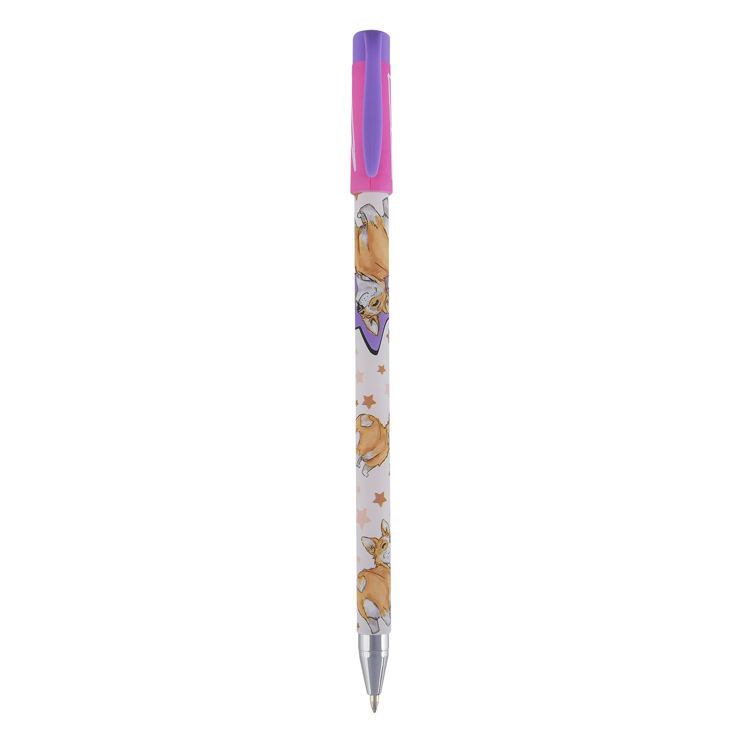 Ручка шар. BV "HappyWrite. FunColor. Корги" 0,5мм, синяя