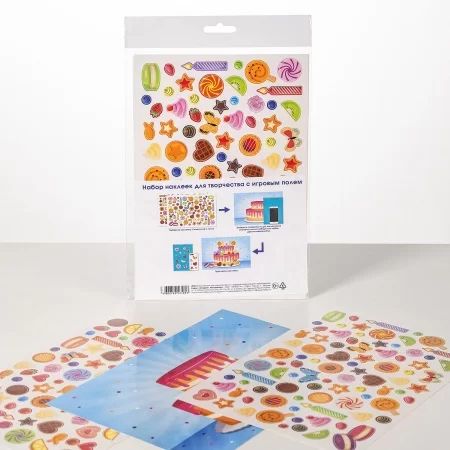 Игра с наклейками "Сладкое настроение" с игровым полем, А5 2л.