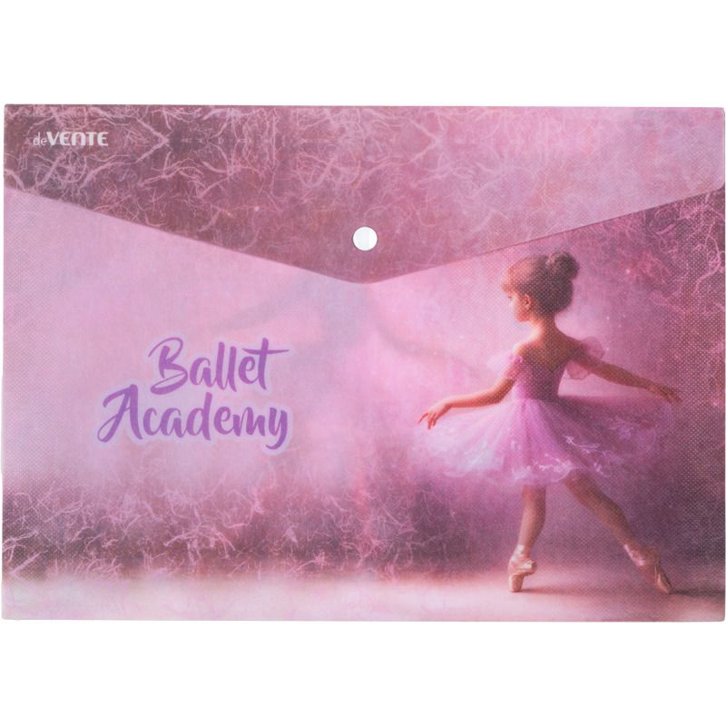 Конверт на кнопке  с рисунком А4 Ballet Academy, 0,18мм, непрозрачная