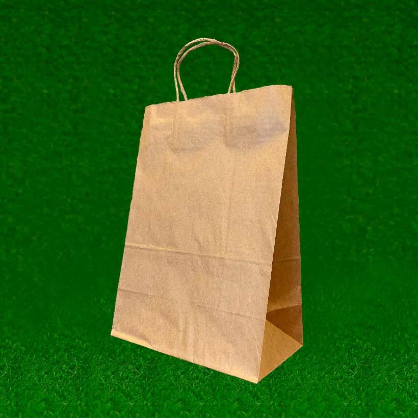Пакет подар. бумажн. 35*26*15 см, 90 гр/м2  крафт без рисунка, крученые ручки