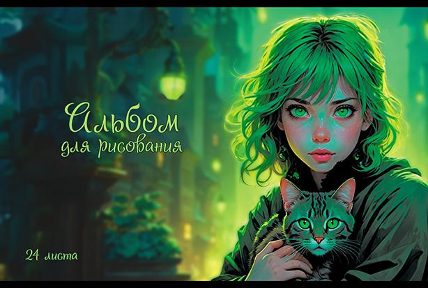 Альбом А4 24л скоба "Фэнтези" УФ-лак.