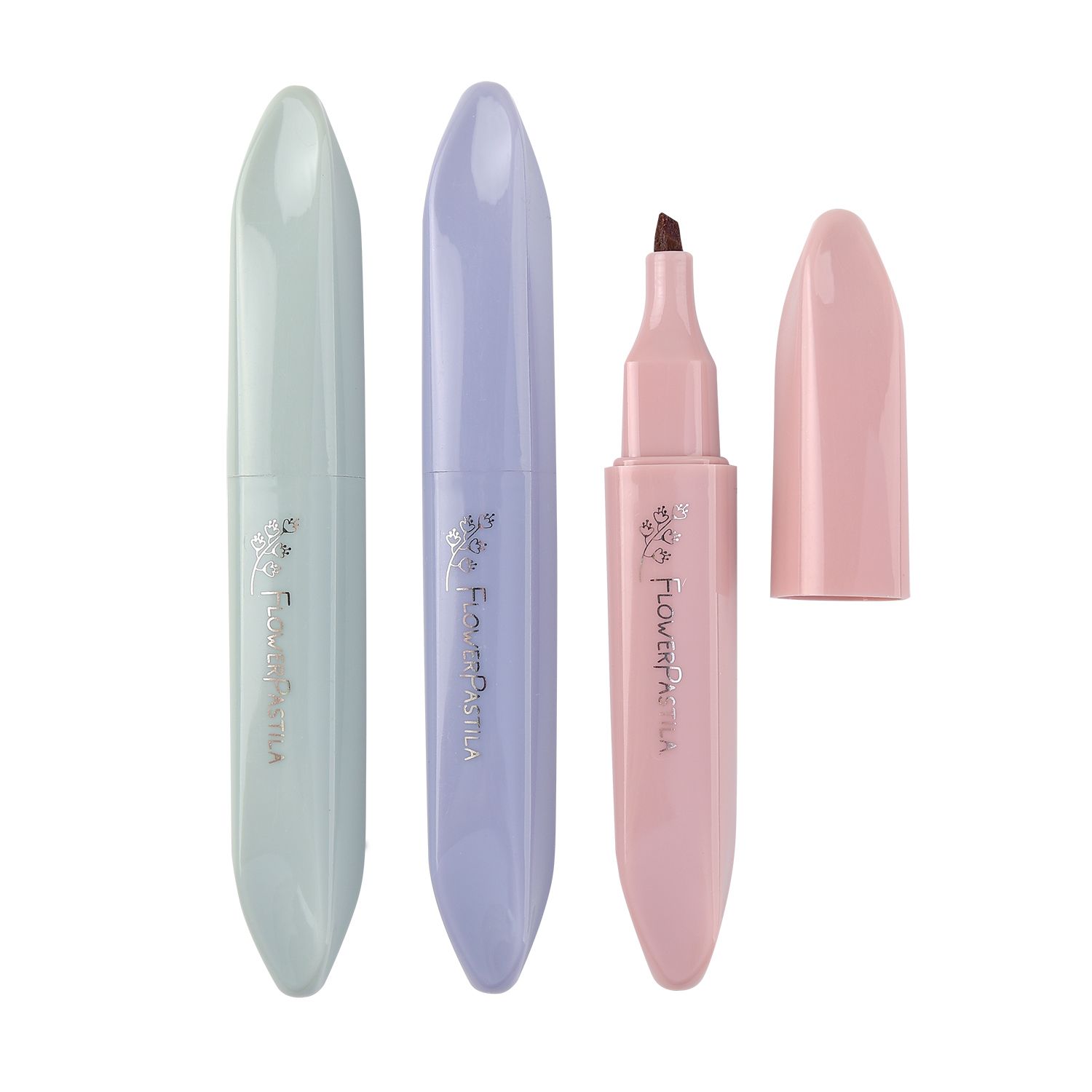 Текстовыделитель "BV. Flowers marker pastila" 1-5мм, 3цвета**