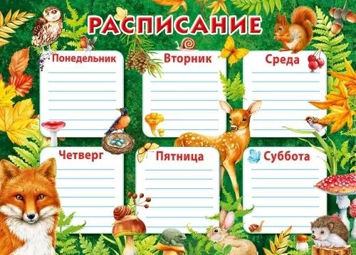 Расписание уроков А4 "Лиса"
