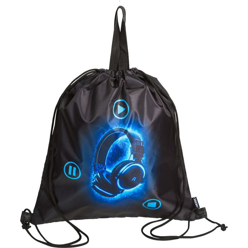 Мешок для обуви 1 отд, 380*430 Headphones", верев.завязки, текст.ручки