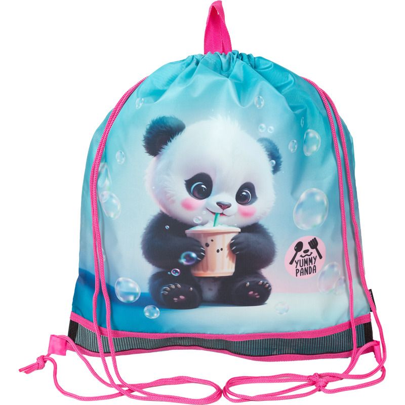 Мешок для обуви 1 отд, 400*470 Yummy Panda", верев.завязки, сетка д/ветиляции