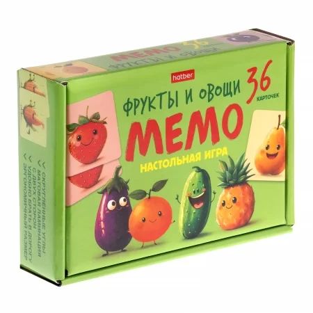 Игра Мемо "Фрукты и Овощи"  (36 карточек)