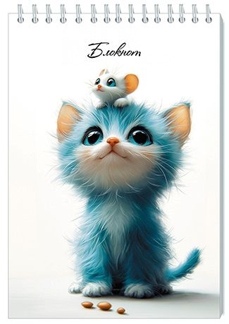 Блокнот А5  32л гребень "Котенок и мышонок" кл.