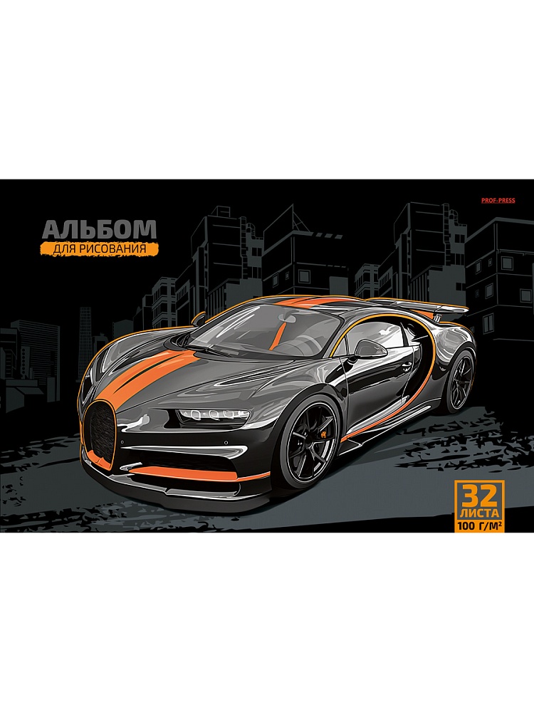 Альбом А4 32л клеевой кор. "Черная машина - 3" пл. 100гр/м*