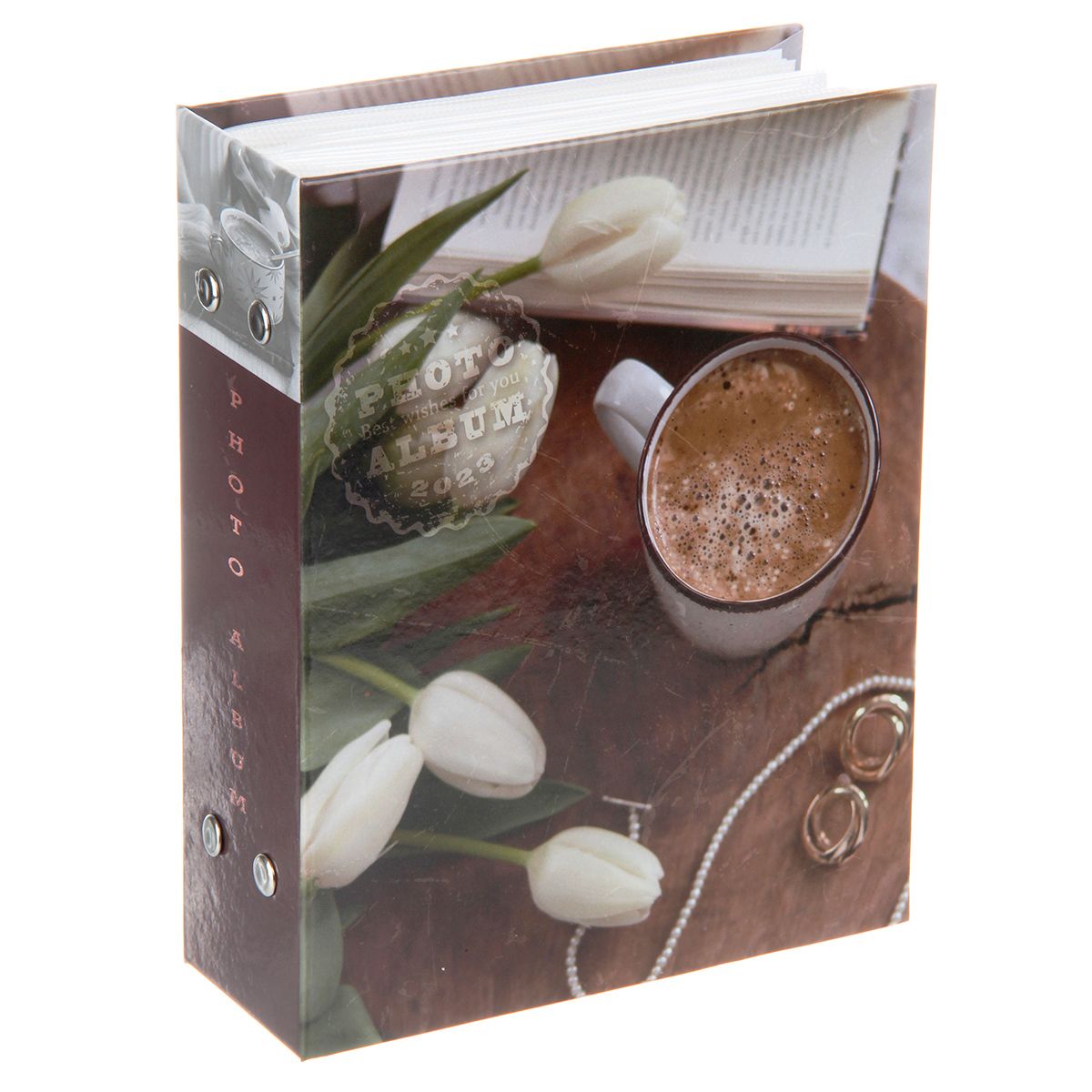 Фотоальбом 100 фото 10*15см Кофе и цветы
