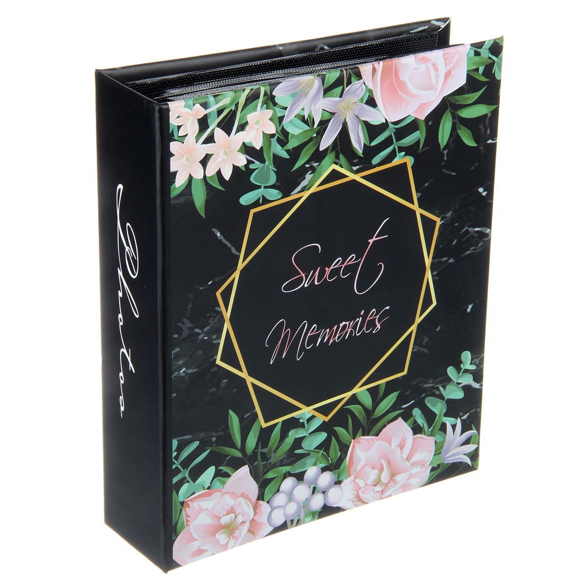 Фотоальбом 200 фото 10*15см Flowers, черные страницы
