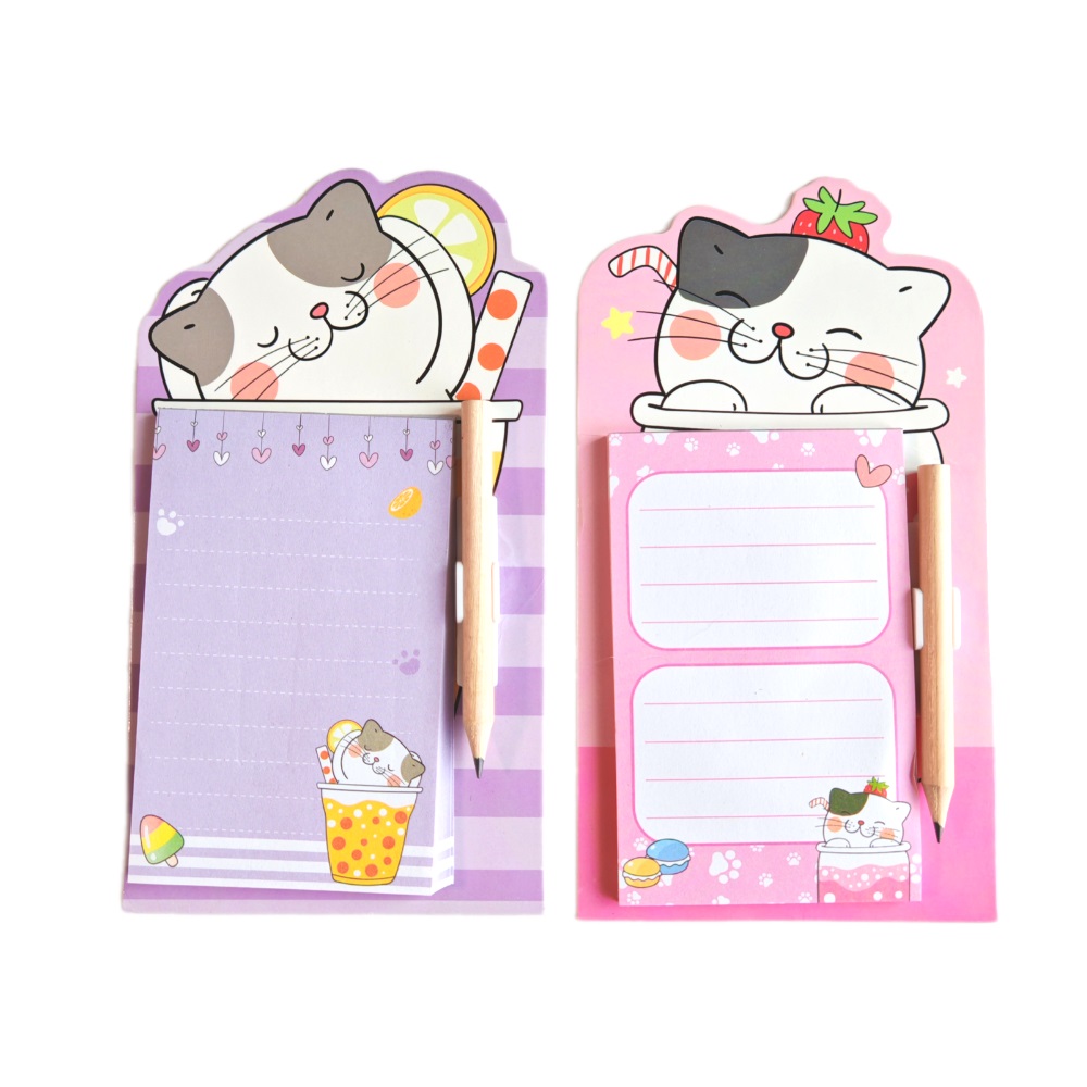 Блок д\записи на магните "Кошечка" ассорти, 40л. 180*99 мм, с карандашом