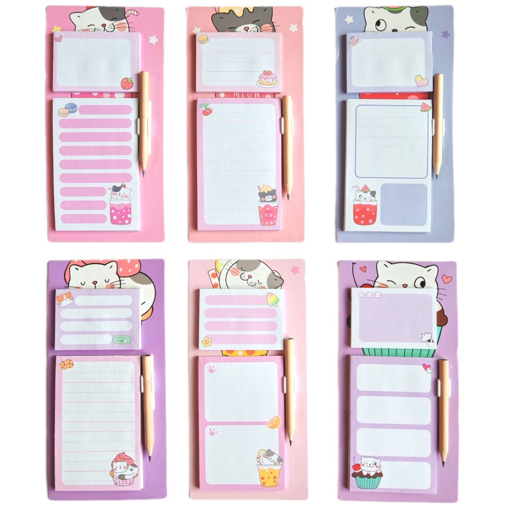 Блок д\записи на магните "Котята" ассорти, 40л. 100*200 мм, с карандашом