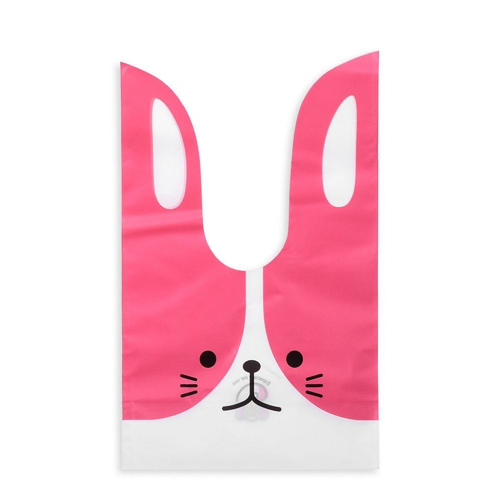 Мешок подар. ПВХ  с ушами 13*22см "Заяц" розовый 50шт/уп