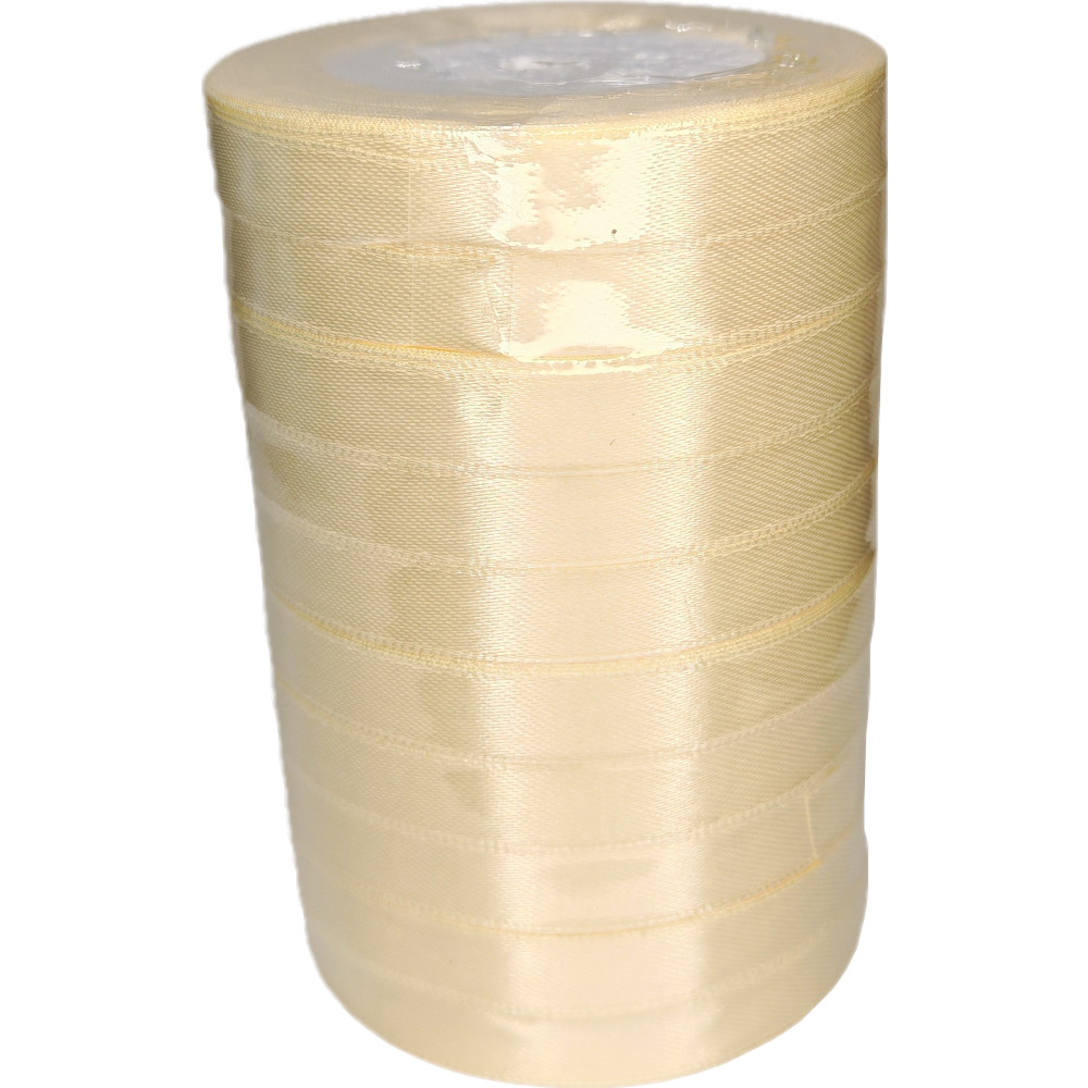 Лента упаковочная атласная 12мм, 22 м бежевая (10шт/уп)