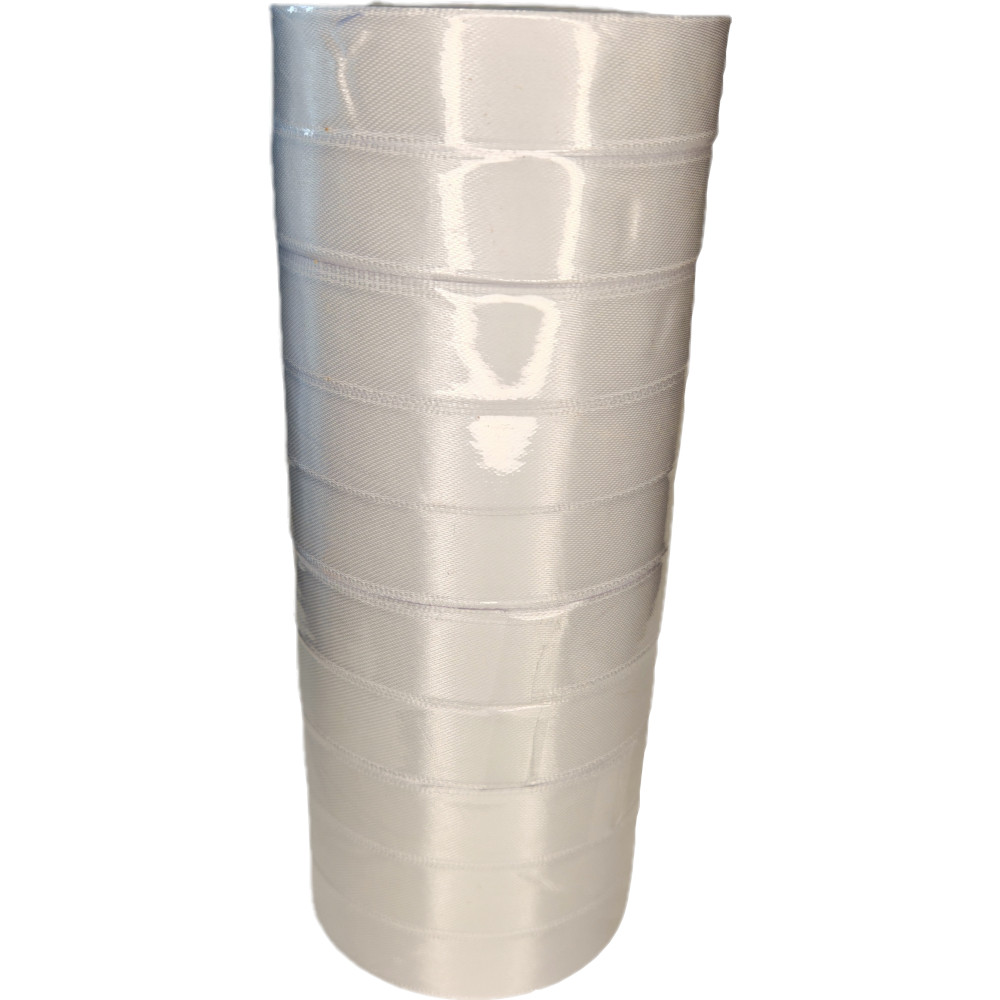 Лента упаковочная атласная 20мм, 22 м белая (10шт/уп)