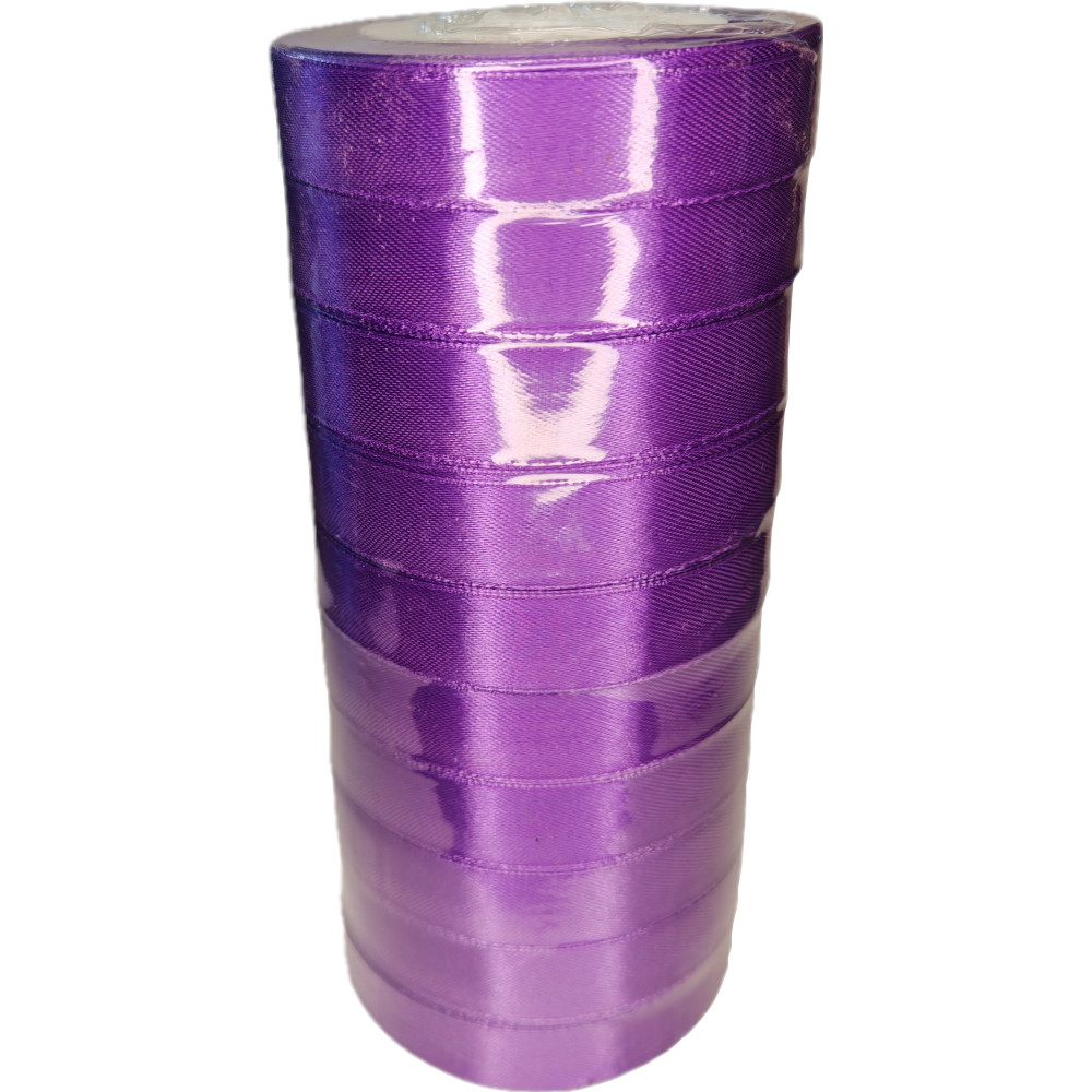 Лента упаковочная атласная 20мм, 22 м фиолетовая (10шт/уп)