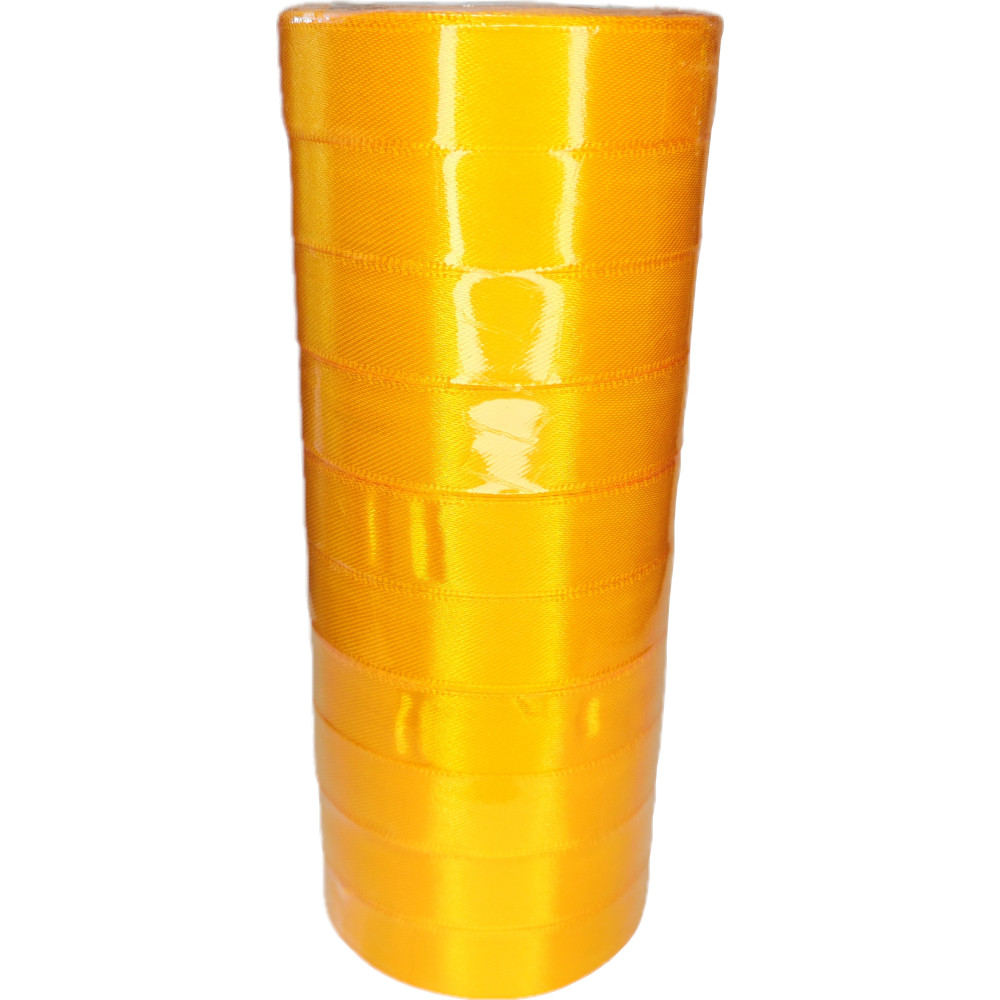 Лента упаковочная атласная 20мм, 22 м жёлтая (10шт/уп)