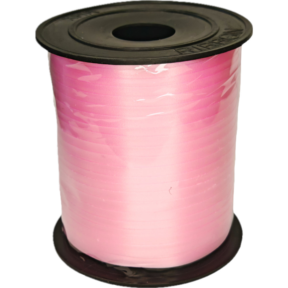 Лента упаковочная ПВХ 5мм*228м, матовая, розовая